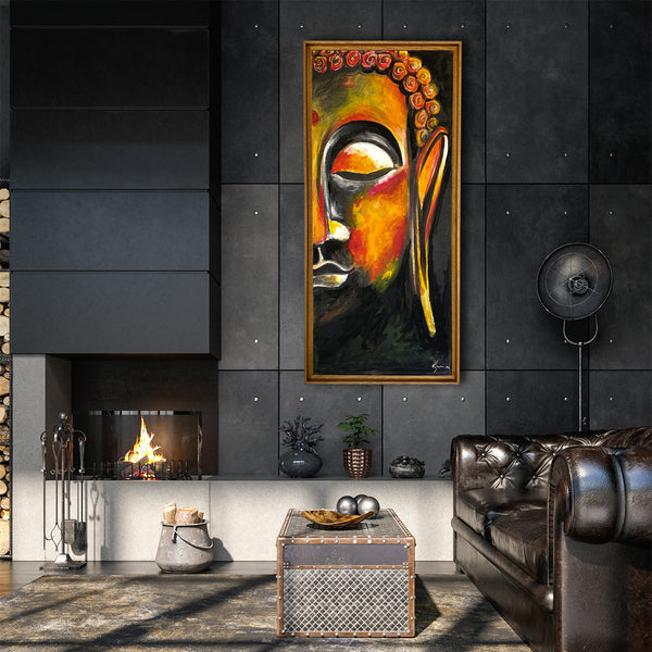 HALF FACE BOUDDHA - PEINTURE ACRYLIQUE