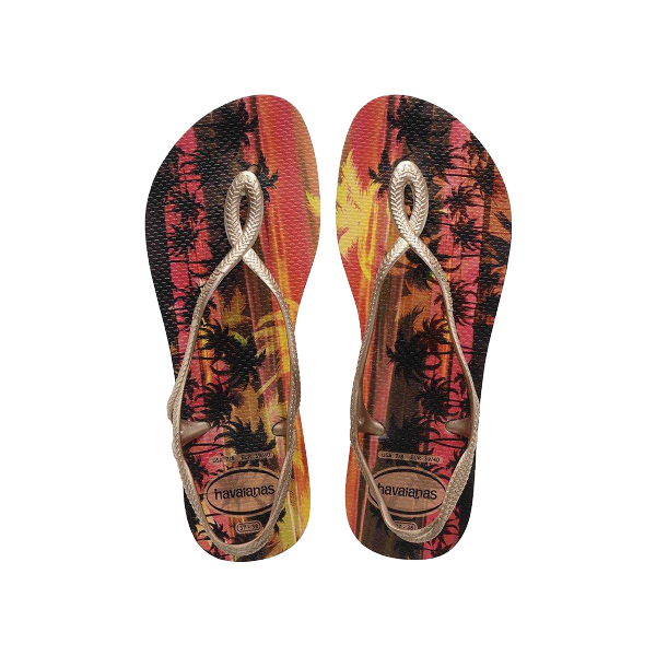 HAVAIANAS - TONG - LUNA PRINT - SAND GREY/ROSE GOLD