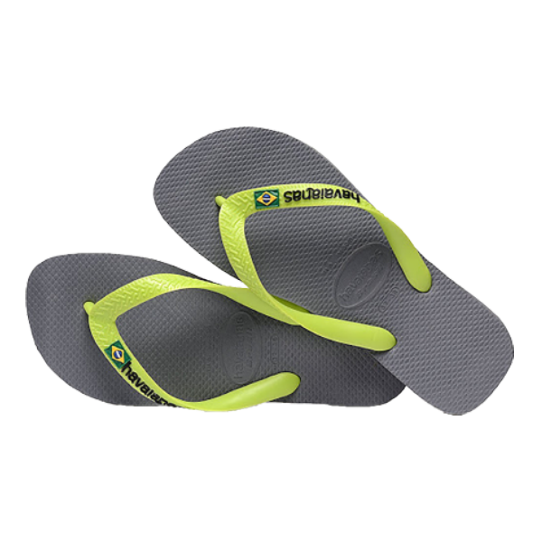 HAVAIANAS - TONG - BRASIL LOGO - LEMON GREEN/GREY