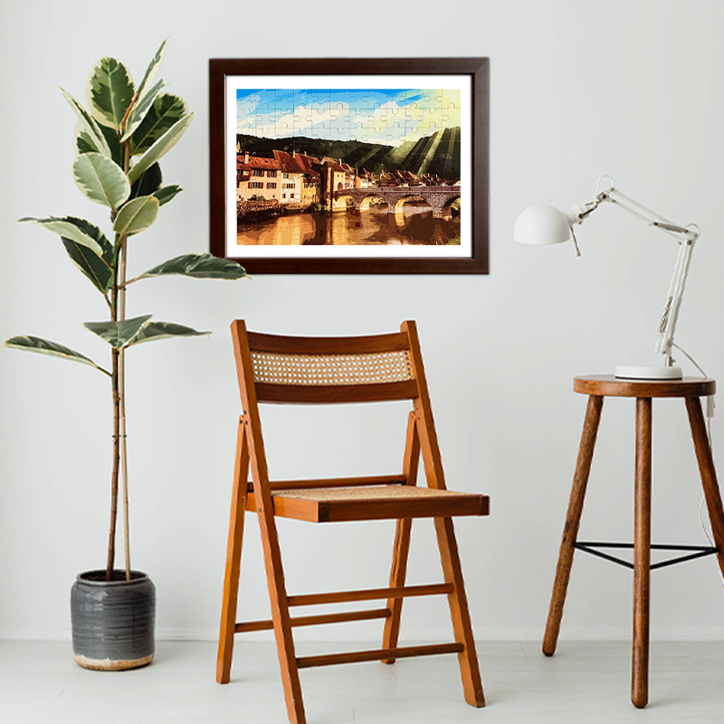 VILLAGE DE ST-URSANNE / JURA - PUZZLE EN BOIS