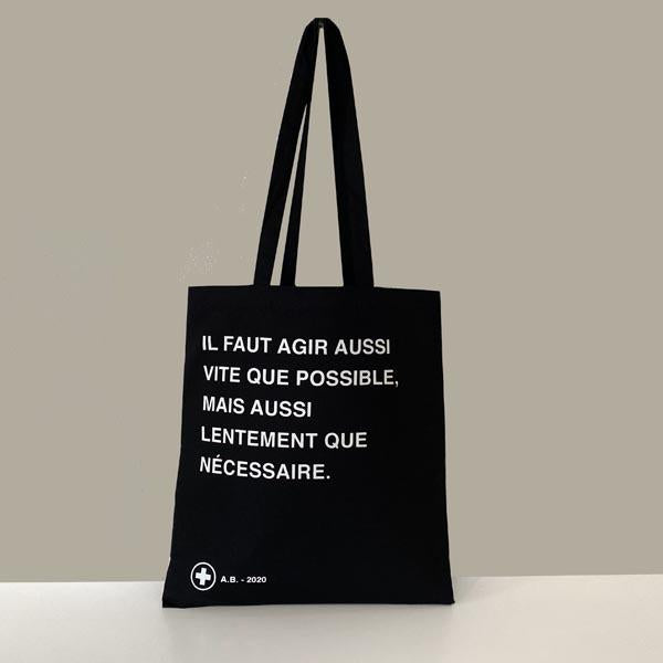 ALAIN'S BAG - TOTE BAG NOIR - SÉRIGRAPHIE - 100% COTON