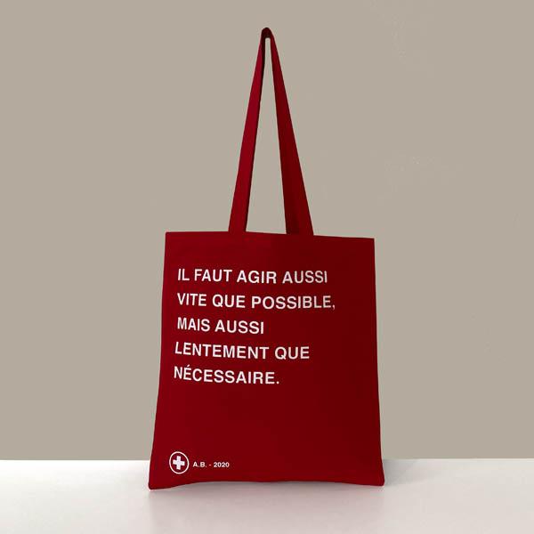 ALAIN'S BAG - TOTE BAG ROUGE - SÉRIGRAPHIE - 100% COTON