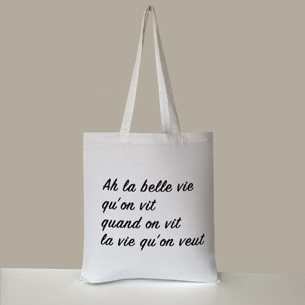 LA BELLE VIE - PACK TOTE BAG 3 COULEURS - SÉRIGRAPHIE - 100% COTON