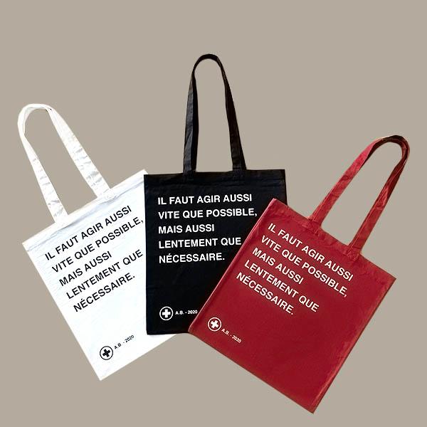 ALAIN'S BAG - PACK TOTE BAG 3 COULEURS - SÉRIGRAPHIE - 100% COTON